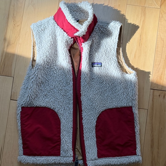 Patagonia Kids Fleece Vest - Red and Cream